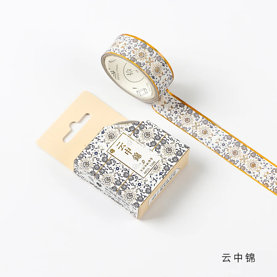 Маскирующая Золотая фольга ed Diy ремесло блеск кран Бумага Клейкая Chinease узор васи лента канцелярские школьные принадлежности - Цвет: 5