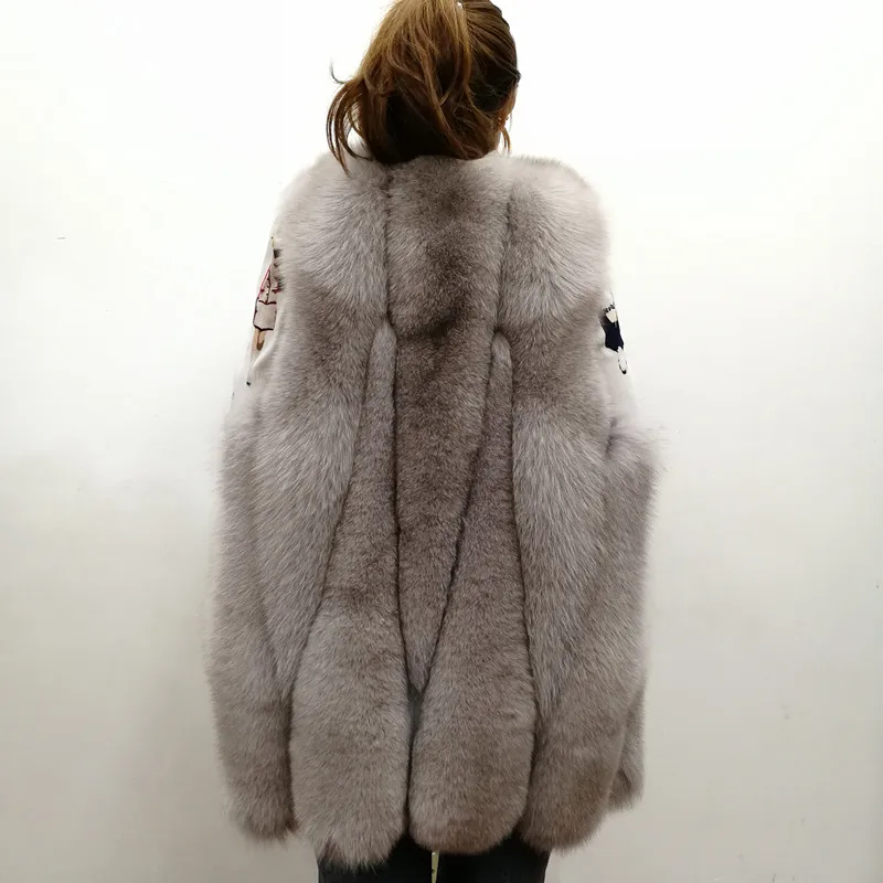 Новинка, модный жилет из натурального Лисьего меха, женский жилет из натурального меха на осень и зиму, женское длинное пальто из натурального меха, толстый теплый мягкий жилет - Цвет: Smoky Gray