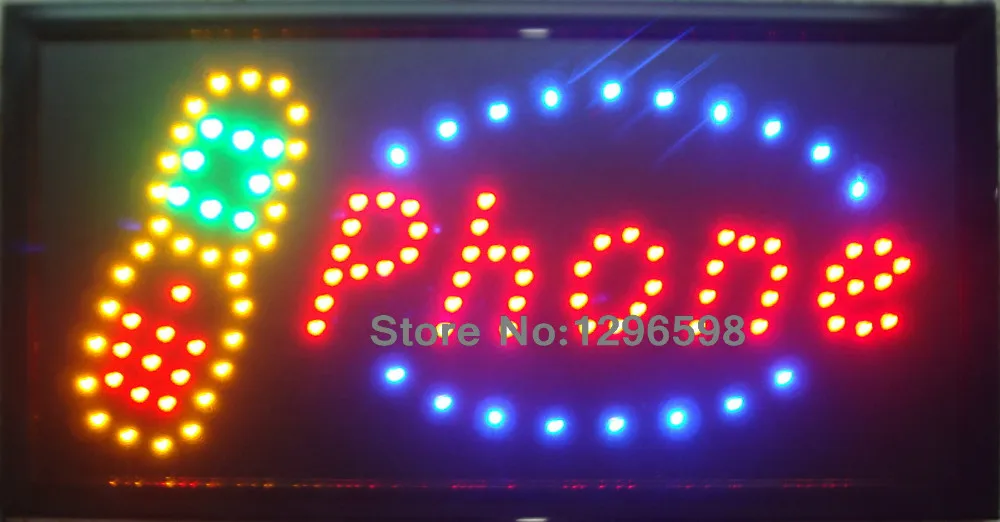 

CHENXI New arriving led phone shop open sign 10X19 Inch Graphics Animated motion Running of Led neon phone open sign