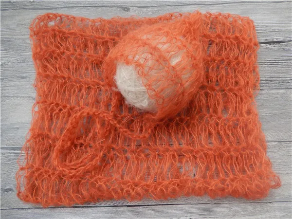 Новорожденные фотографии реквизит шляпа мохеровая шапочка и обертка | Детская