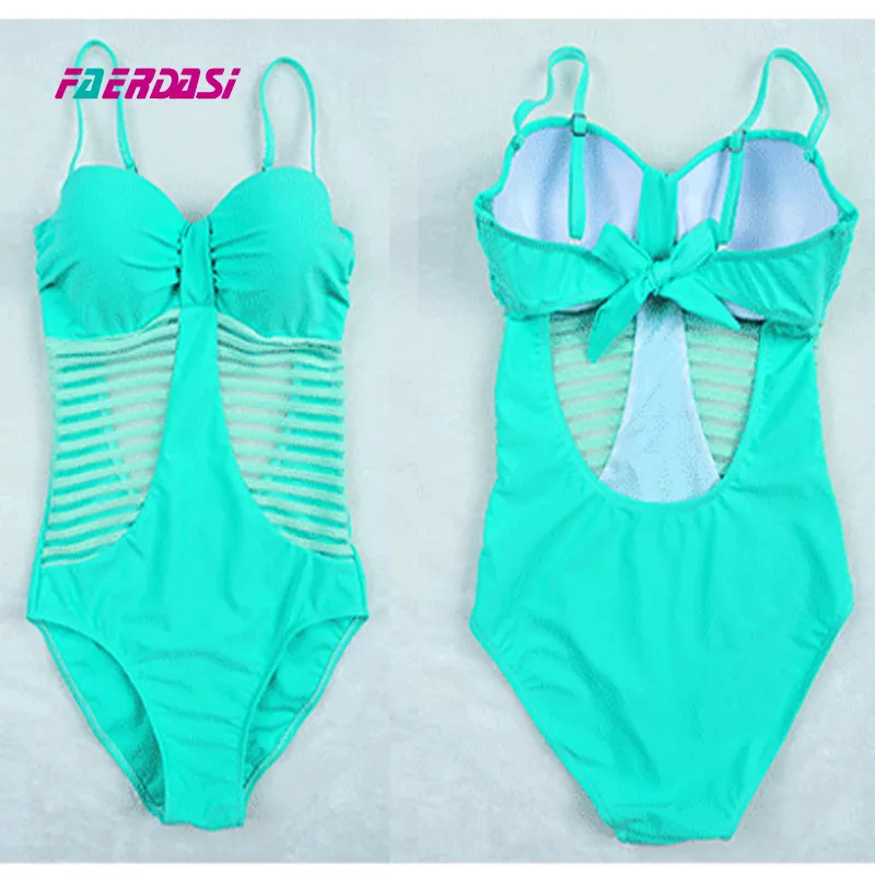 Faerdasi 2019 сексуальный сдельный купальник Женский сетчатый бандажный пуш-ап