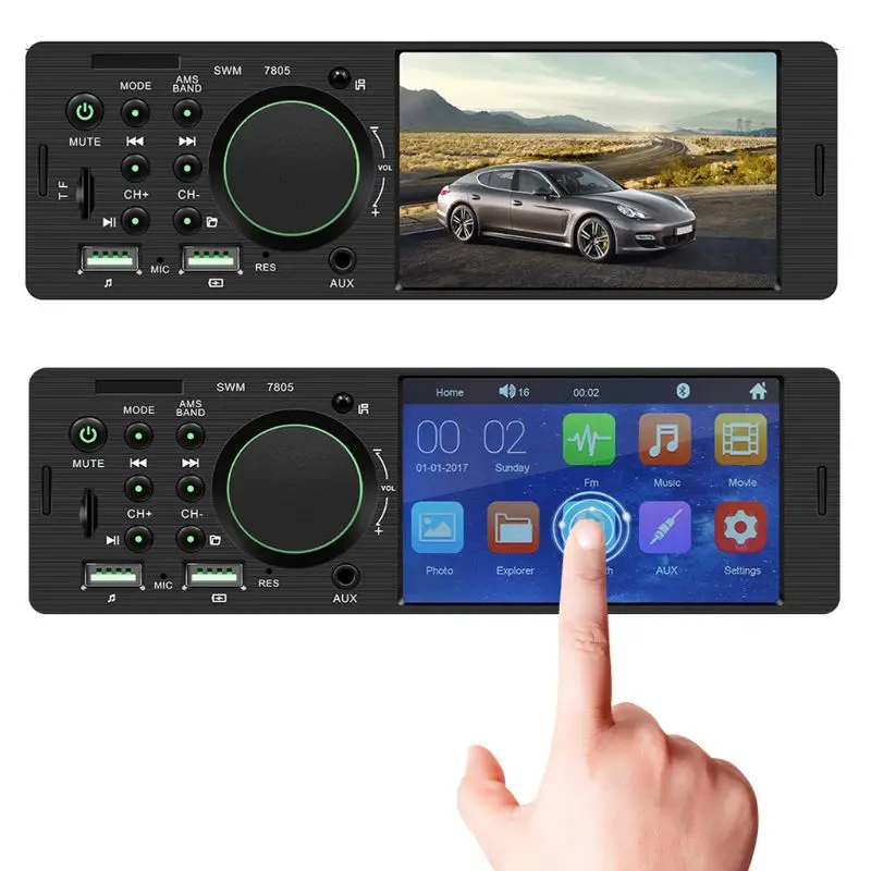 Автомобильный мультимедийный проигрыватель 1 комплект 12 В 2 USB 4 дюйма HD Bluetooth 0 с
