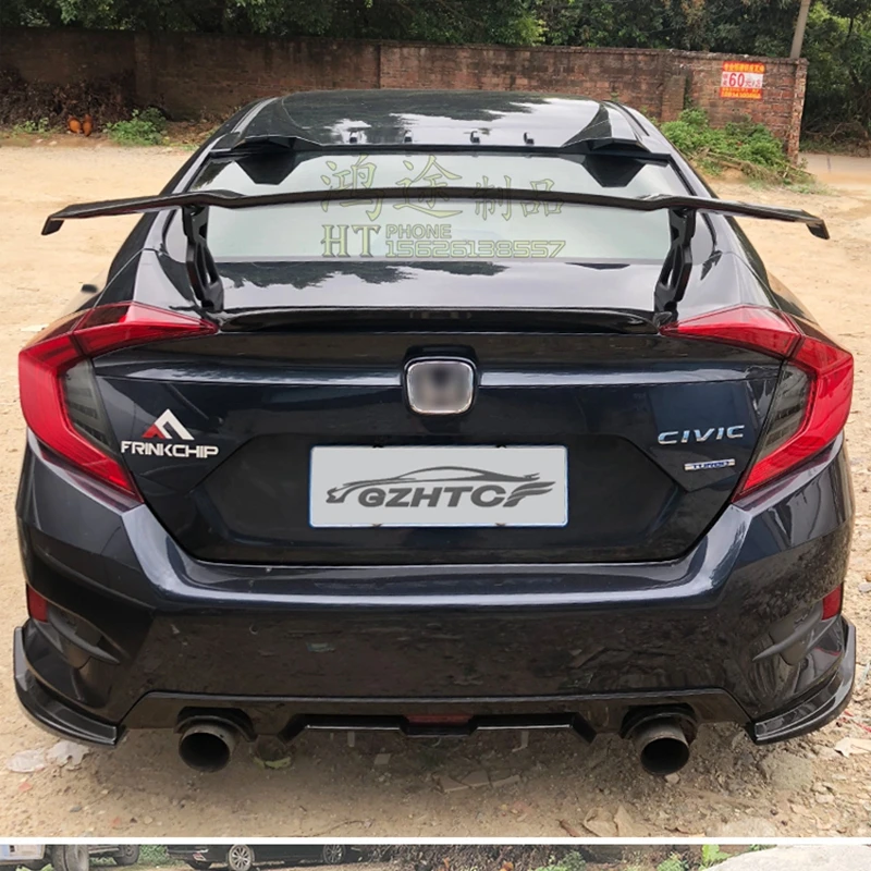 Для honda civic карбоновая коробка заднего хвоста спойлер крыло модели модели гоночный стиль хвост крыло губы