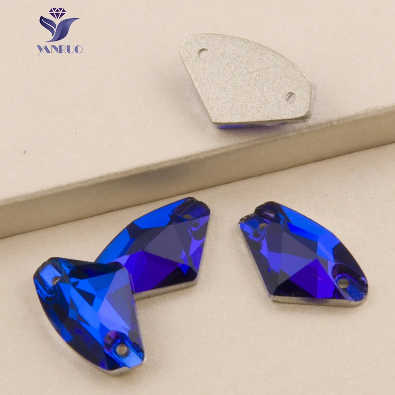YANRUO 3256 Галактический Капри синее шитье стекло плоская спина Синие стразы