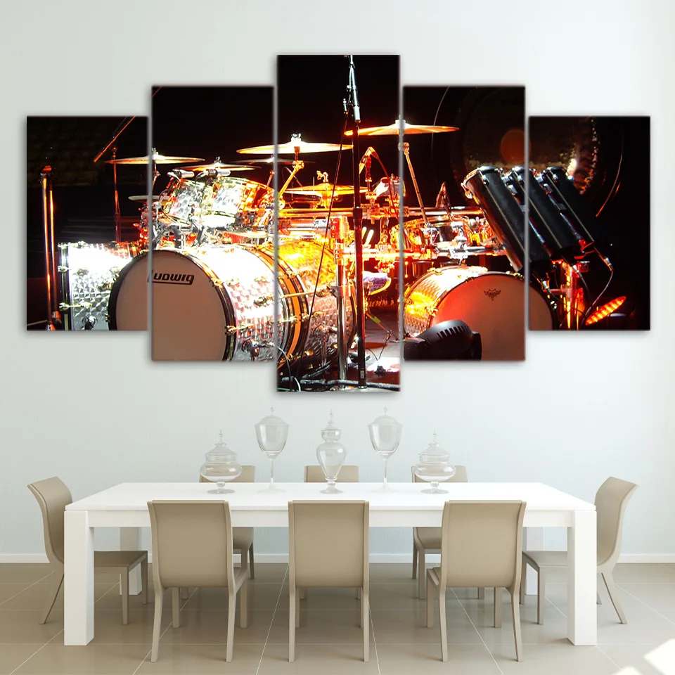 5 шт. холсте Музыка барабаны комплект HD печатных Wall Art Home Decor холст картина печать