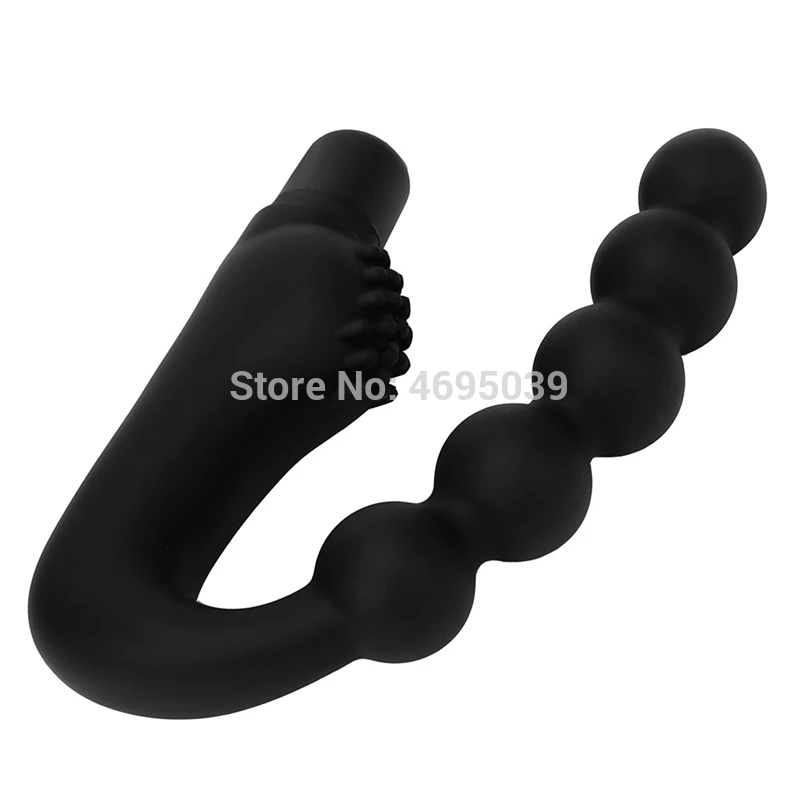 Анальный вибратор силиконовый стимулятор простаты Массажер анальные шарики