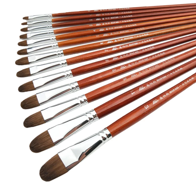 

High Quality Watercolor Weasel Hair Brush Wooden Handle paint Brush Gouache Oil painting Set Drawing Art Supplies Painting Tools