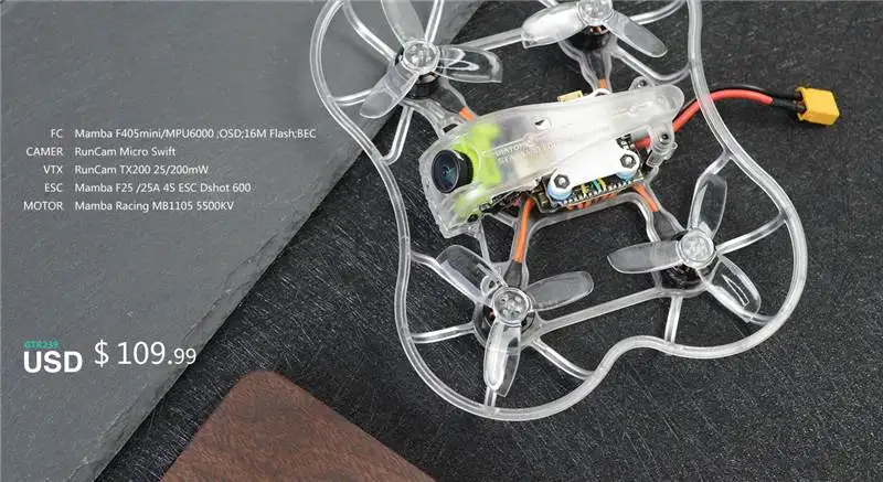 Diatone GT R239 R90 2 дюймов 3S FPV гоночного дрона с дистанционным управлением с самонастраиваемым устройством w/F4 OSD 25A RunCam Micro Swift TX200U Racer с несколькими несущими винтами черный, белый цвет