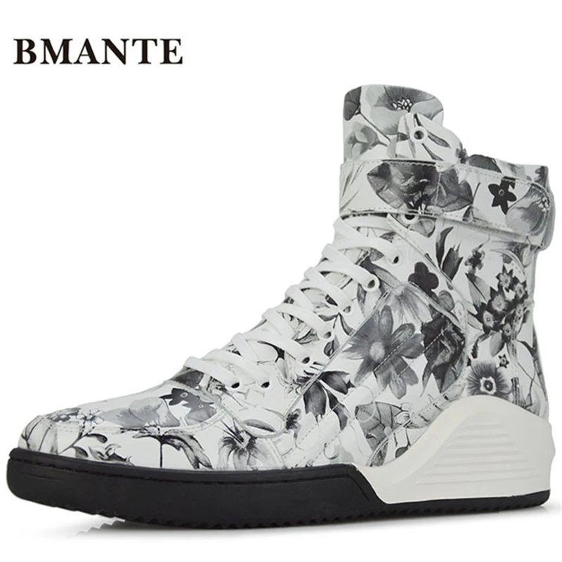 Брендовые ботиночки из натуральной кожи с принтом белые брендовые Модные