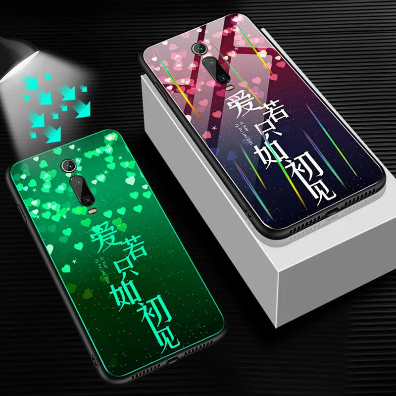 Lu mi nous чехол для телефона для Xiao mi Red mi K20 Pro Чехол светящаяся задняя крышка из закаленного стекла для Xiao mi Red mi K20 Pro mi 9T Pro Чехол