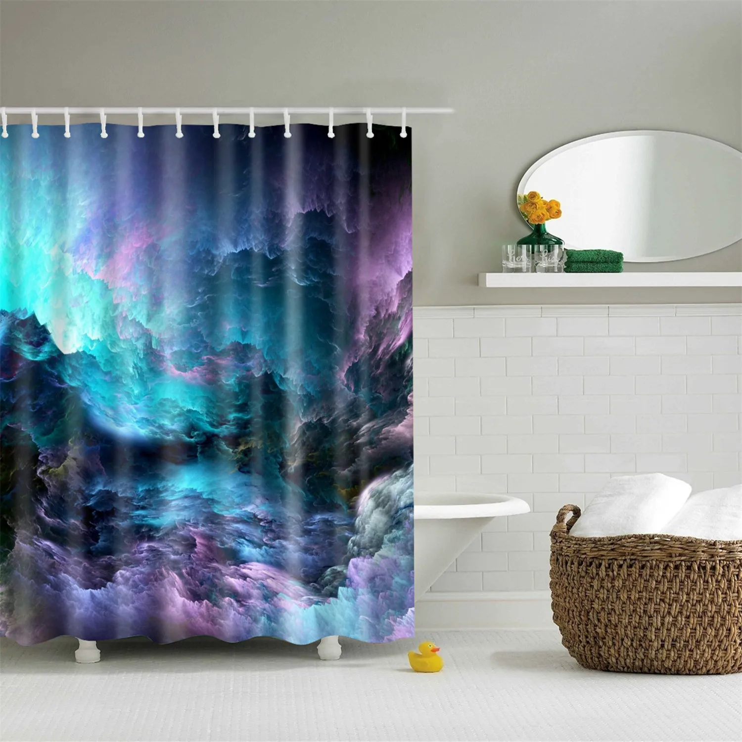 TZ170341 Galaxy Night, звездное небо, занавеска для ванной, 180x200 см, водостойкая полиэфирная ткань, занавеска для душа, 3D затемненная занавеска для ванной комнаты - Цвет: TZ170341