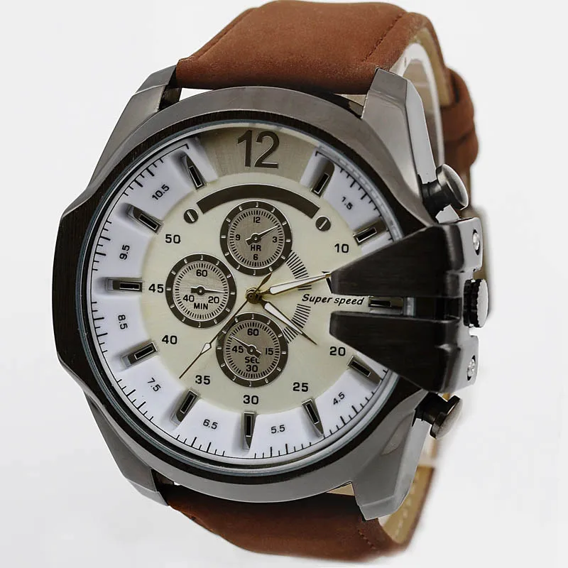 Мода нового прибытия Кожаные Ремни Стильный Люксовых брендов часы деловые