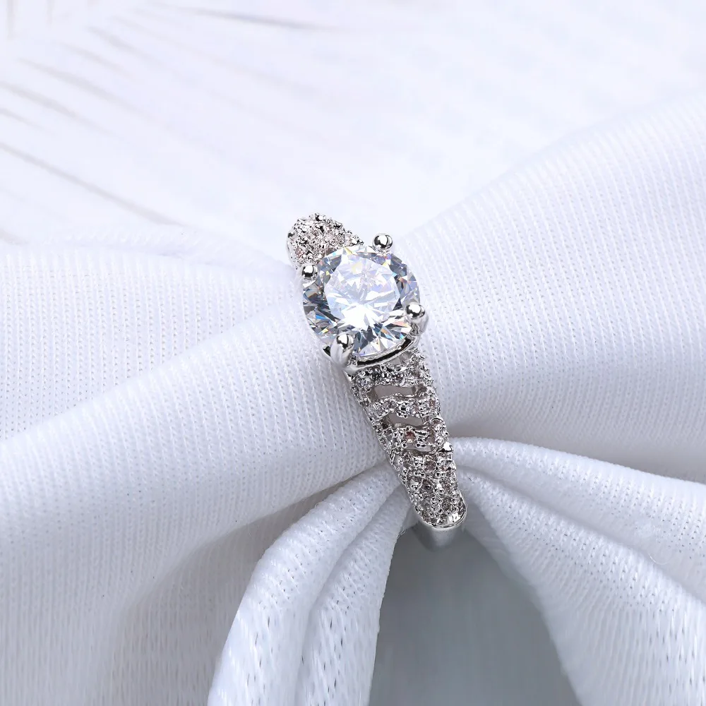 Vanaxin Цирконий кольцо для Для женщин Свадебные украшения серебро Цвет родием