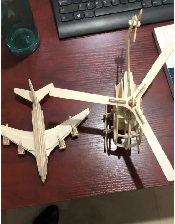 1 шт. легко дерево 3D DIY головоломки модель наборы автомобиль самолет лайнер