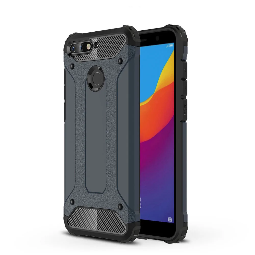 Противоударный Coque 5.7For huawei Honor 7C чехол для huawei Honor 7C Honor7C Pro AUM-L41 АУМ L41 телефона чехол-лента на заднюю панель - Цвет: Navy