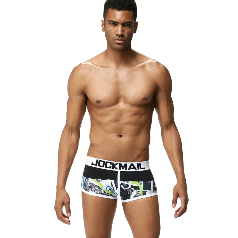 JOCKMAIL, модное сексуальное нижнее белье для мужчин, милый мультяшный принт, мужские боксеры, удобные трусики, мягкие дышащие мужские трусы