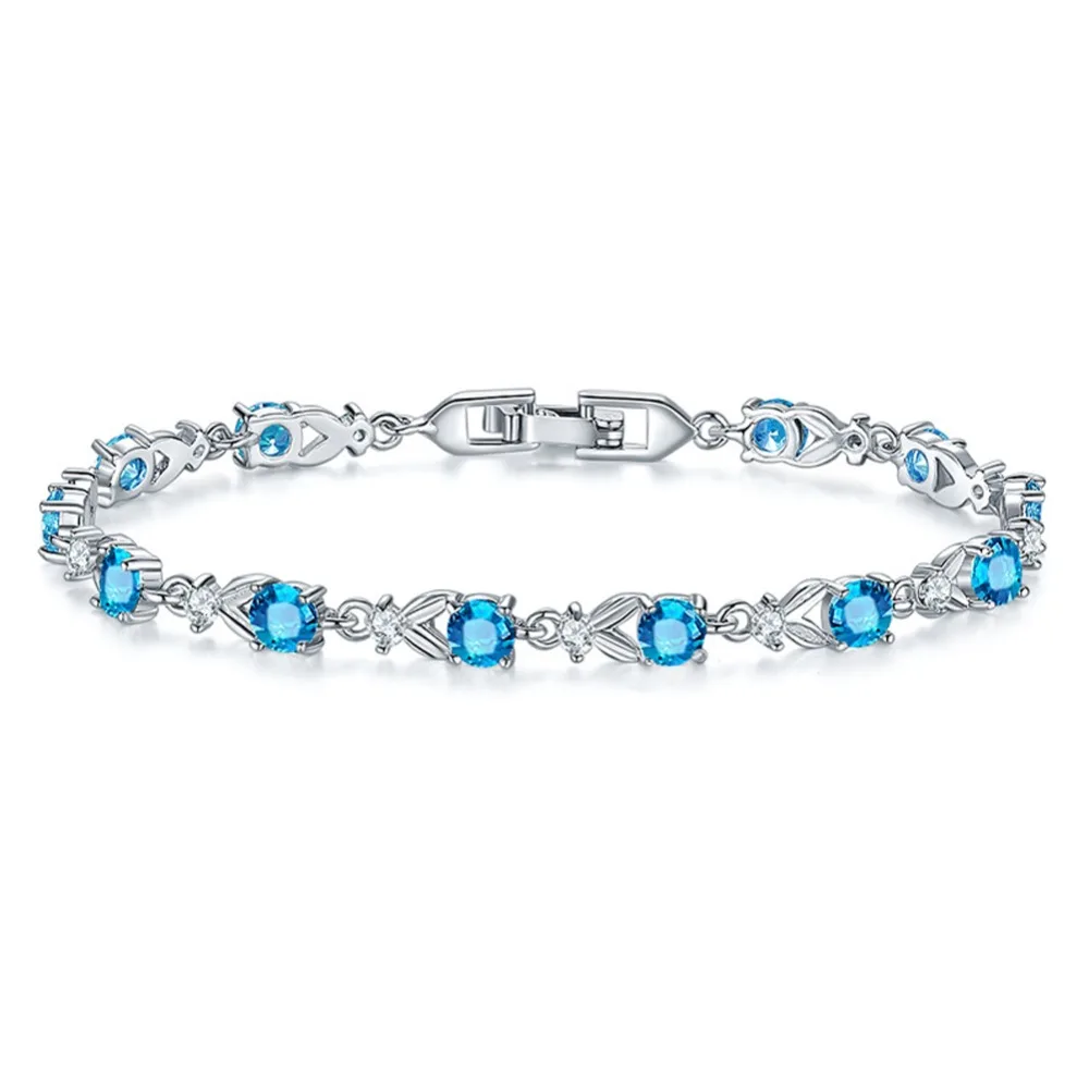 Новые модные горячие для женщин девочек серебряные украшения Diamante Браслет Шарм