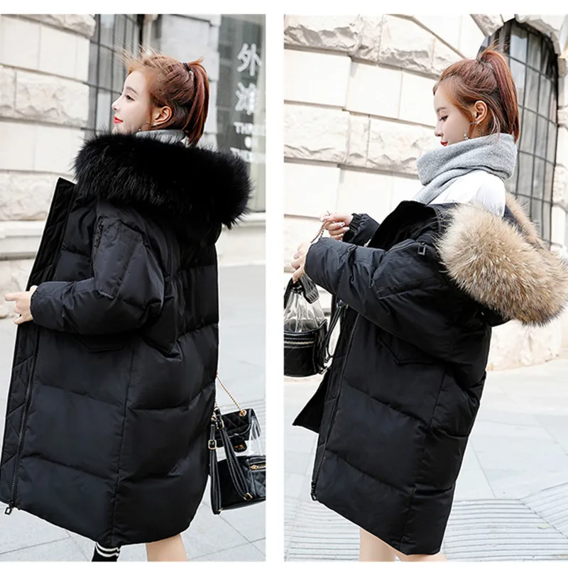 Зимняя парка женская пуховая хлопковая куртка с капюшоном теплая верхняя одежда