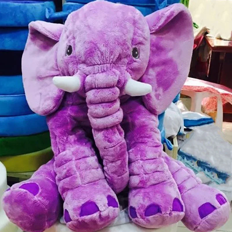 purple-40cm Детская подушка со слоном, детская подушка с защитой головы, детская мягкая подушка для сна со слонами, поясничная подушка, Подарочные игрушки для детей - Цвет: purple-40cm