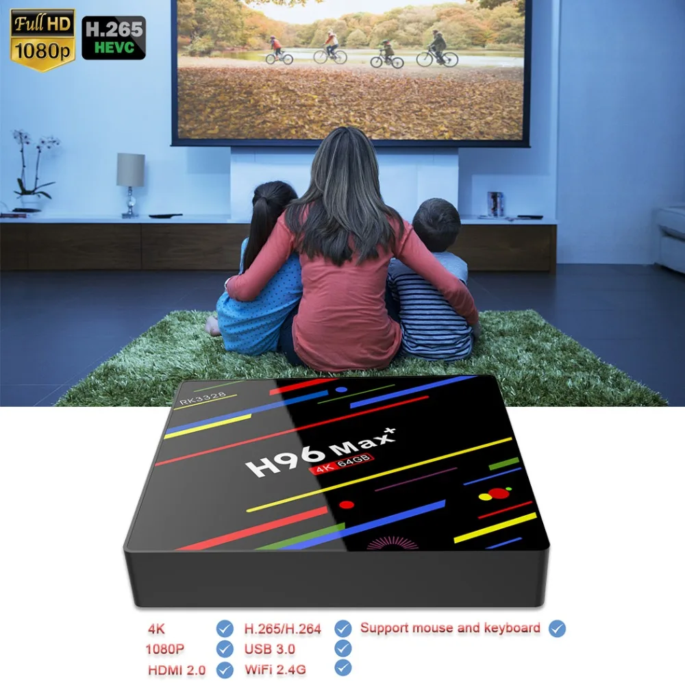 Фото H96 Max Plus Android 8 1 ТВ-Приставка Smart TV 4K IPTV приставка 4G RAM/64G ROM медиаплеер H.265 WiFi 2 DDR3 видео H96 Max Plus Android 8 1 ТВ-Приставка Smart TV 4K IPTV приставка 4G RAM/64G ROM медиаплеер H.265 WiFi 2 DDR3 видео