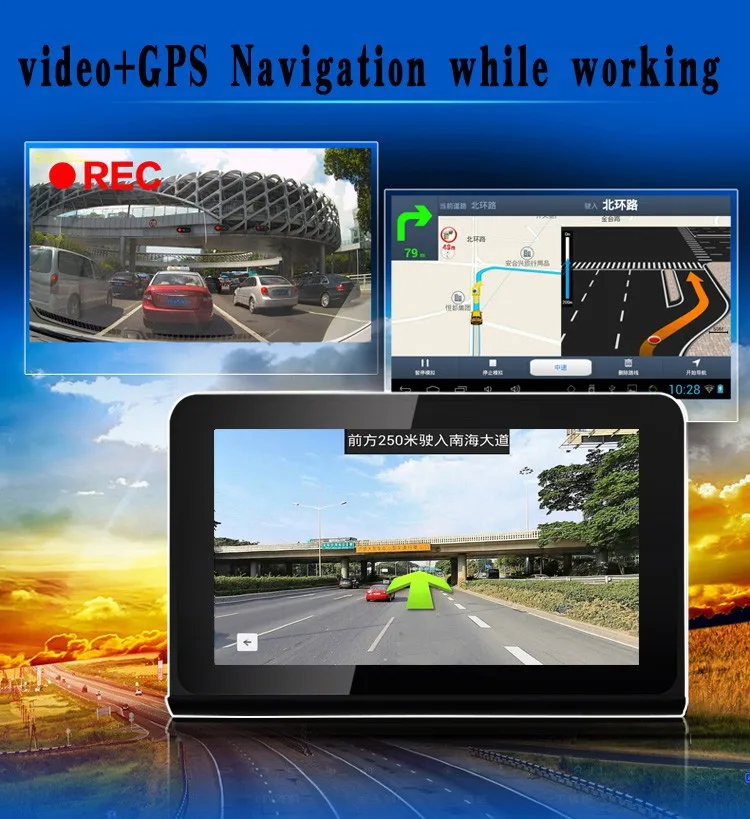 Anfilite, 7 дюймов, Android, gps навигация, Автомобильный видеорегистратор, Wifi, avin, FM передатчик, 512 М, 16 г, комплект,, новейшие карты, gps навигатор для грузовиков
