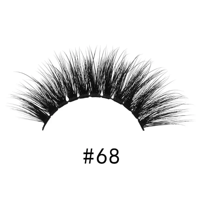 1 Pair 3D Mink Eyelashes Natural Cross Long False Black Eye Lashes Extensions Handmade Beauty Makeup Tool 7.5x7.5x2.2cm | Красота и