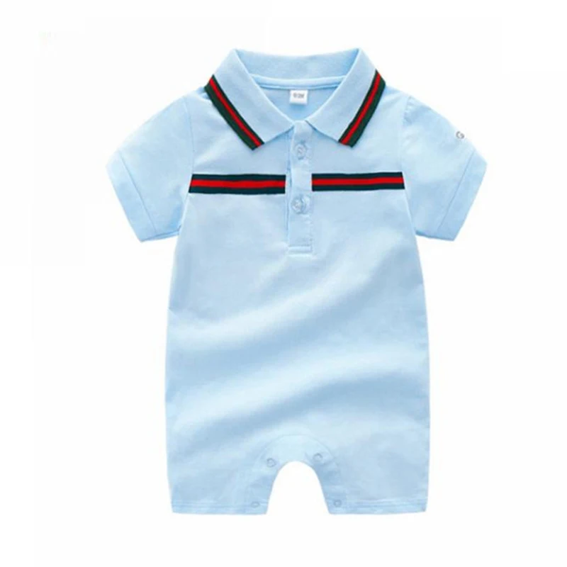 Blue Uniset костюм для новорожденного мальчика хлопковый летний детский комбинезон от 3 до 24 месяцев, Одежда для новорожденных - Цвет: Blue