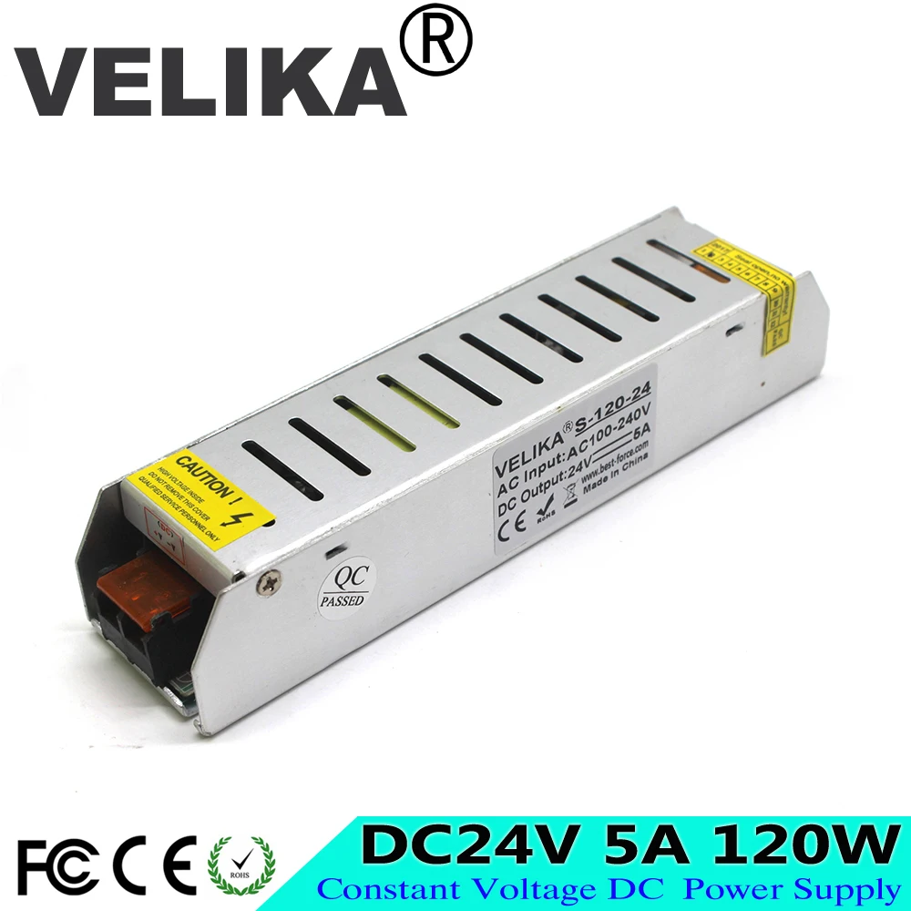 Лучшее качество 24V 5A 120W Драйвер импульсного источника питания AC 100 240V вход в dc24v
