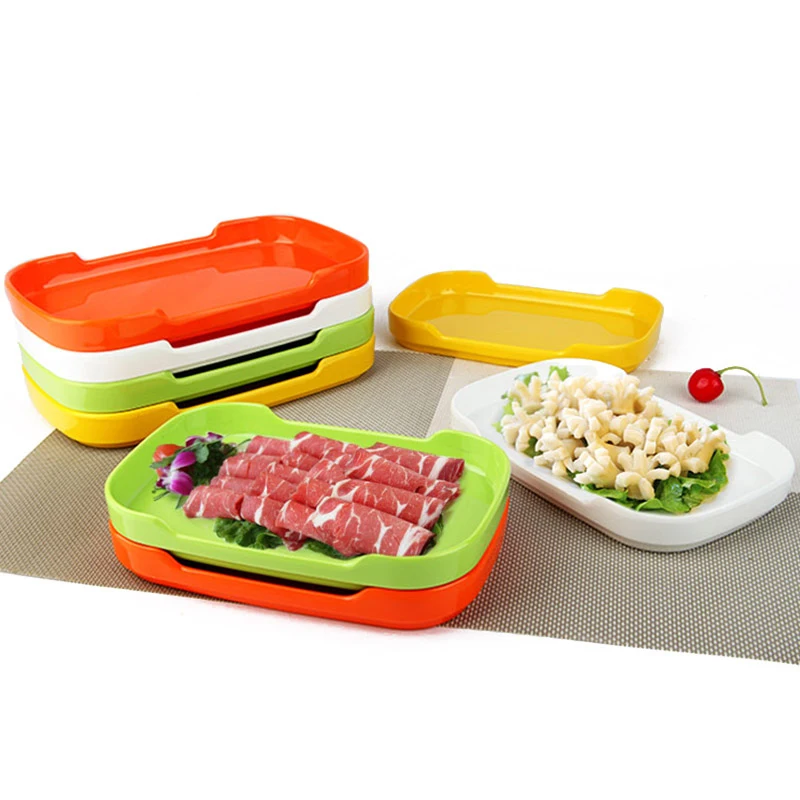 

Rectangle Plates Colorful Trays Food Containers Korean Restaurant Roast Vegetable Cafe Kitchen Utensils Christmas Tableware 6pcs