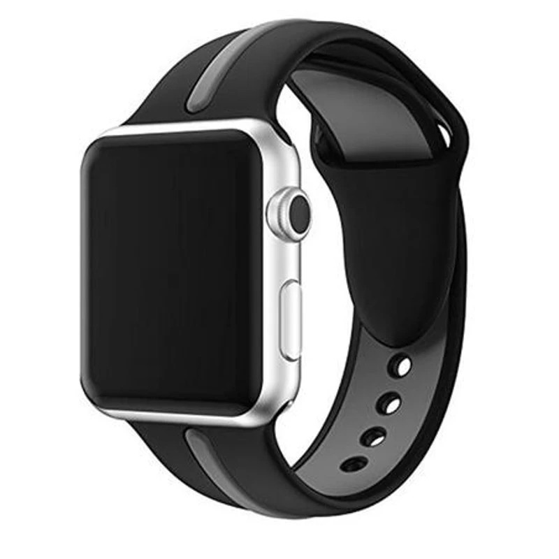 Спортивный Браслет ремешок для Apple Watch из мягкого силикона 38 мм серии 3 часов 42