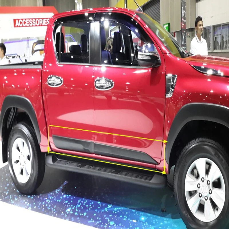 4 шт. аксессуары для Hilux ABS черные боковые наборы литья под давлением обшивка
