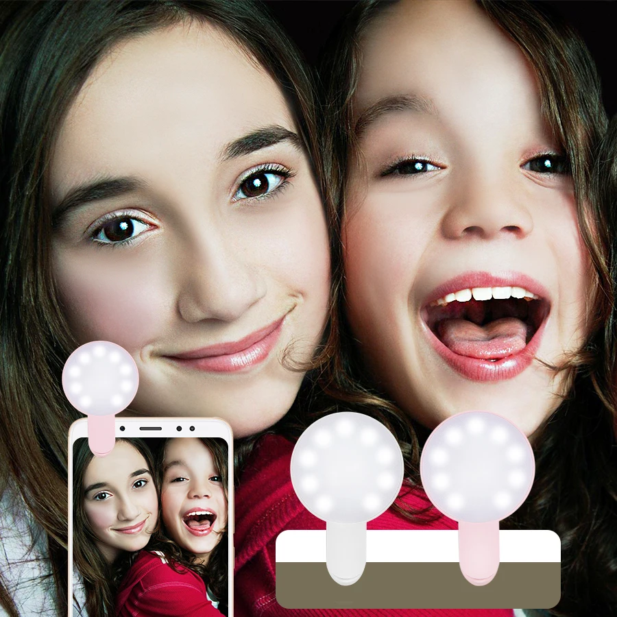 USB светодиодный Selfie кольцевой светильник для телефона с регулируемой яркостью