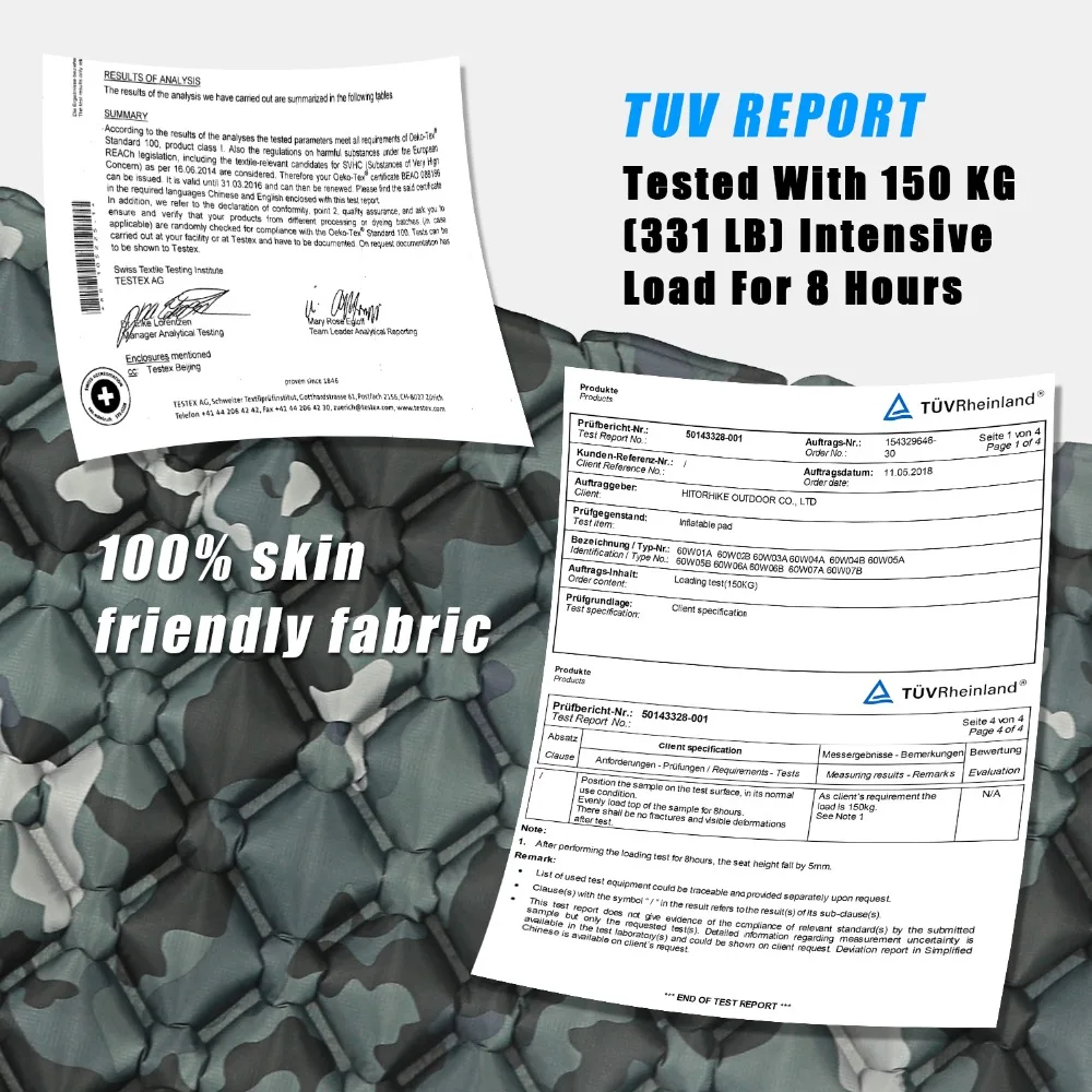 Надувной коврик для сна Hitorhike Быстросохнущий влагостойкий пляжный кемпинга с