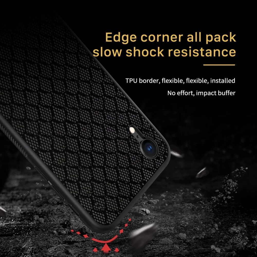 Чехол Nillkin для iPhone XR глянцевый модный силиконовый Мягкий тканевый роскошный