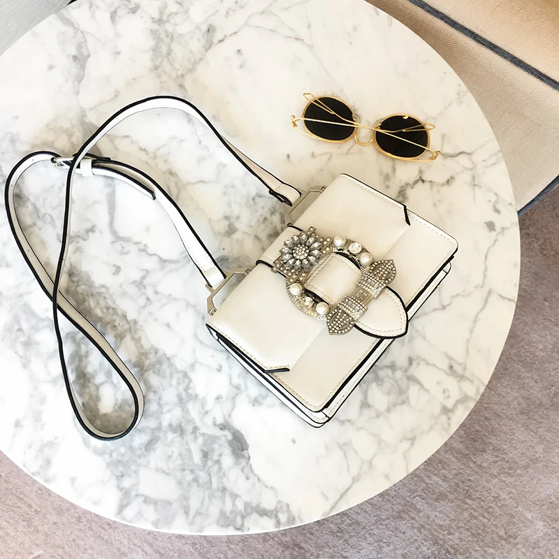 FuAhaLu Горячая новинка инкрустированная жемчугом маленькая квадратная упаковка