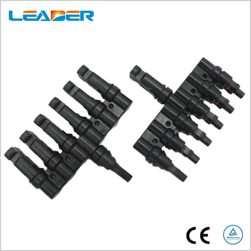 500 Pairs IP67 Waterproof  6 to 1 T Branch Solar  Connector Cable Adapters Male Female For Solar Panels and  PV Systems TF0170