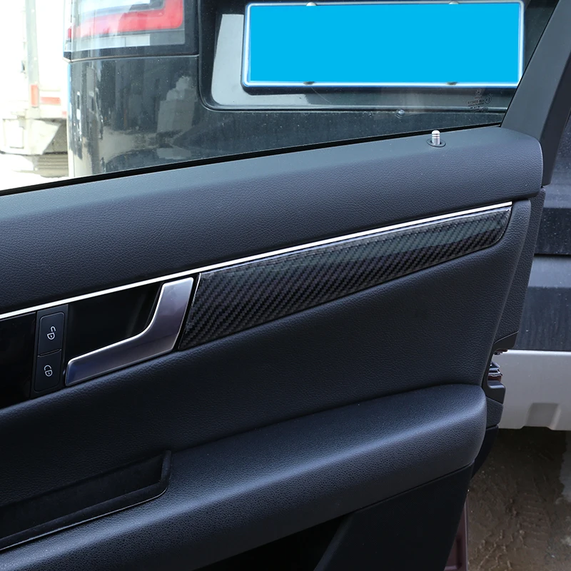 4 шт. Мягкого углеродного волокна для Mercedes Benz C Class W204 2007-2013 Аксессуары для автомобилей интерьерная декоративная накладка на панель двери.