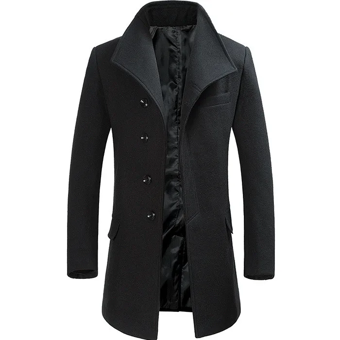 Мужское длинное пальто BOLUBAO однотонное деловое с отворотом 2019 | Мужская одежда