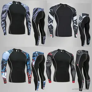 Мужские компрессионные футболки 3D Wolf, футболки для подростков, футболка с длинным рукавом для мужчин лайкра, ММА, Кроссфит, тренажерный зал, брендовая одежда, трико