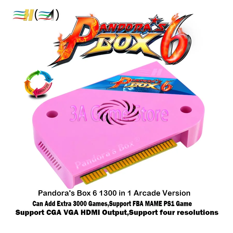 Pandora's Box 6 Arcade jamma board 1300 в 1 поддержка FBA MAME PS1 игра может дополнительно 3000 игр