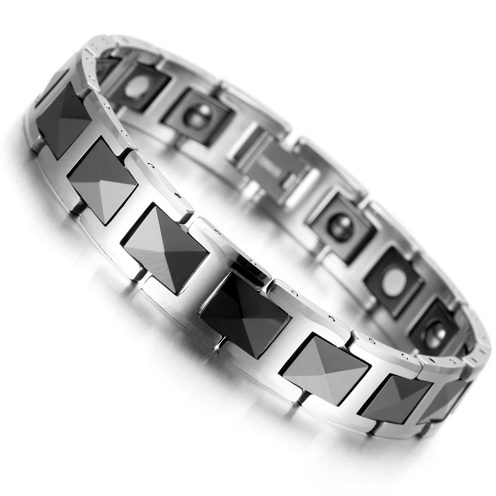 Вольфрам мужские Дамы браслет черный и серебристый Цвет 7.9 &quotkb900|ladies bracelets|bracelet