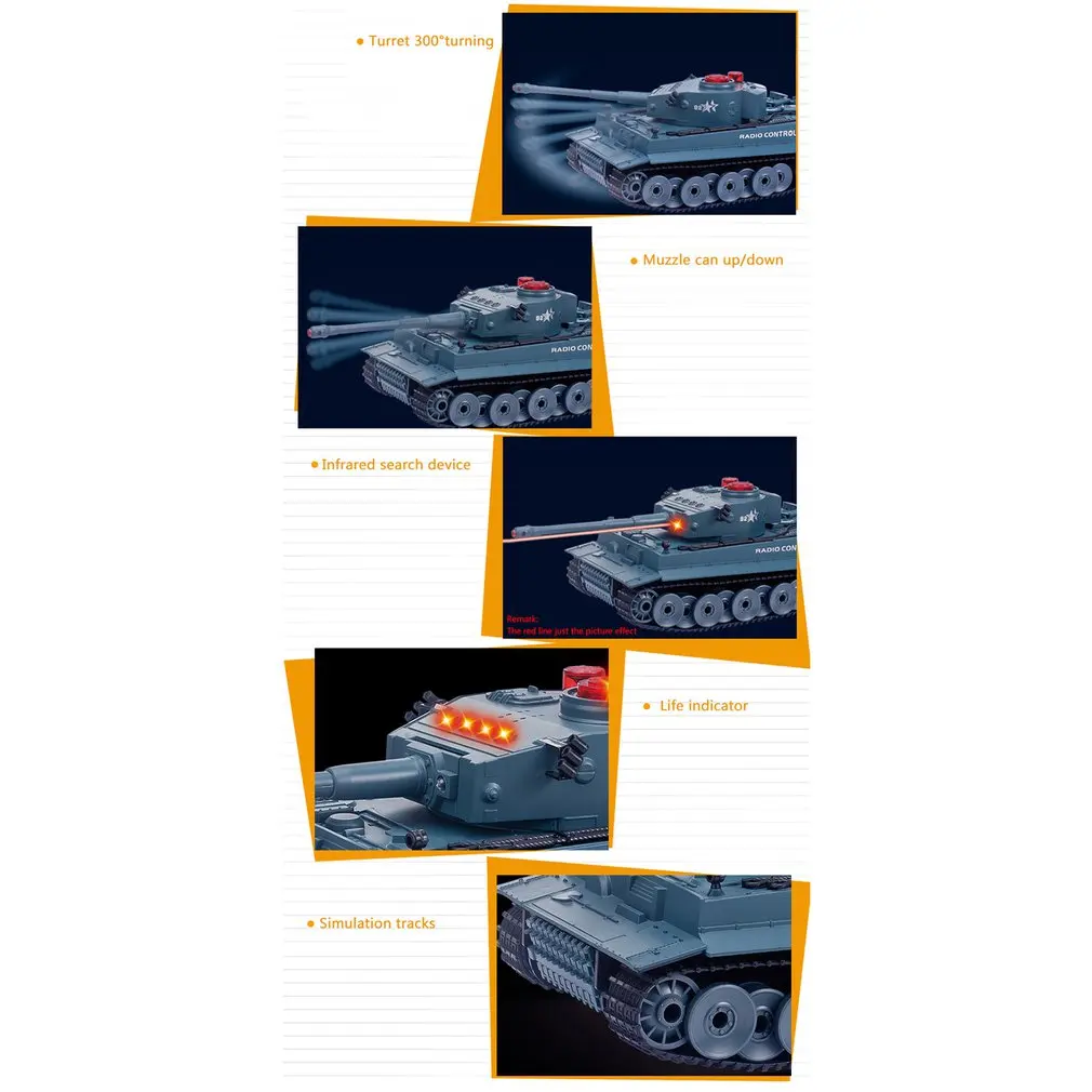518 1/24 RC Гусеничный Танк ИК пульт дистанционного управления игрушки Моделирование