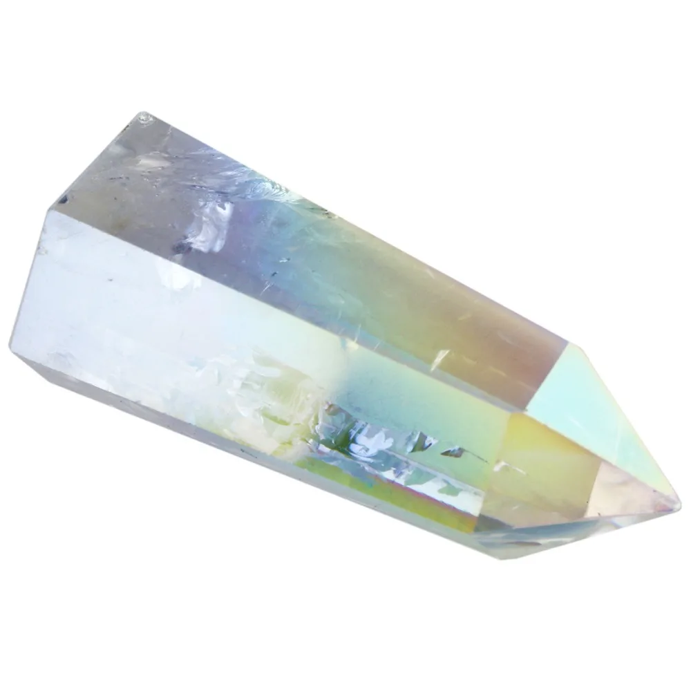 TUMBEELLUWA Ангел Аура кварц с титановым покрытием кристалл исцеляющая точка