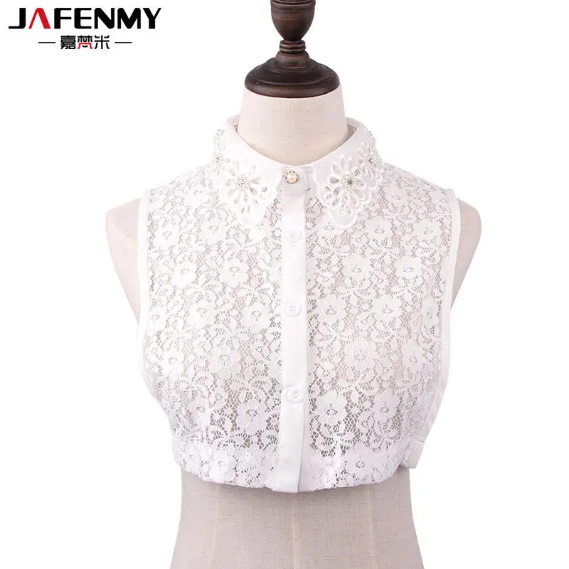 Ложная Рубашка с ложным воротником женский свитер со съемным винтажная белая