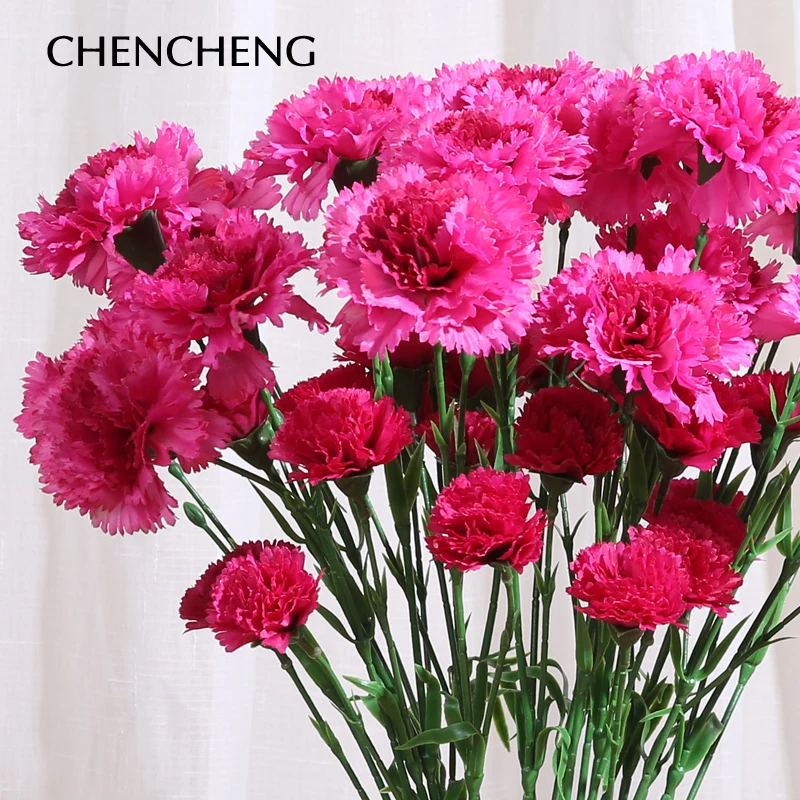 CHENCHENG 1 шт. 53 см шелк искусственный цветок гвоздики поддельные цветы День благодарения Матери Подарок для домашнего декора