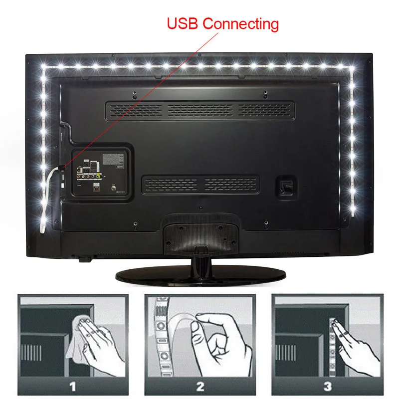 Новинка! DC5V USB Светодиодная лента 5050 RGB гибкий свет 1 м 2 ТВ фоновое освещение