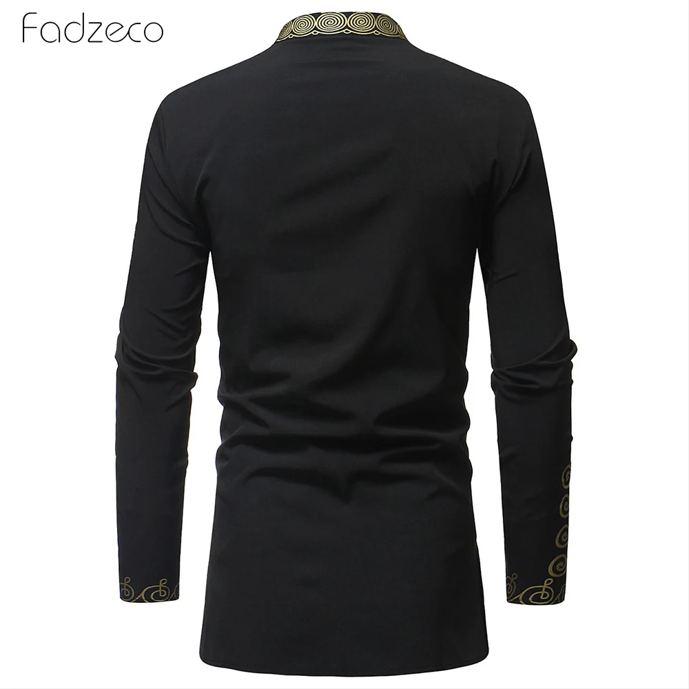 Мужская хипстерская рубашка Fadzeco Классическая в африканском стиле с принтом