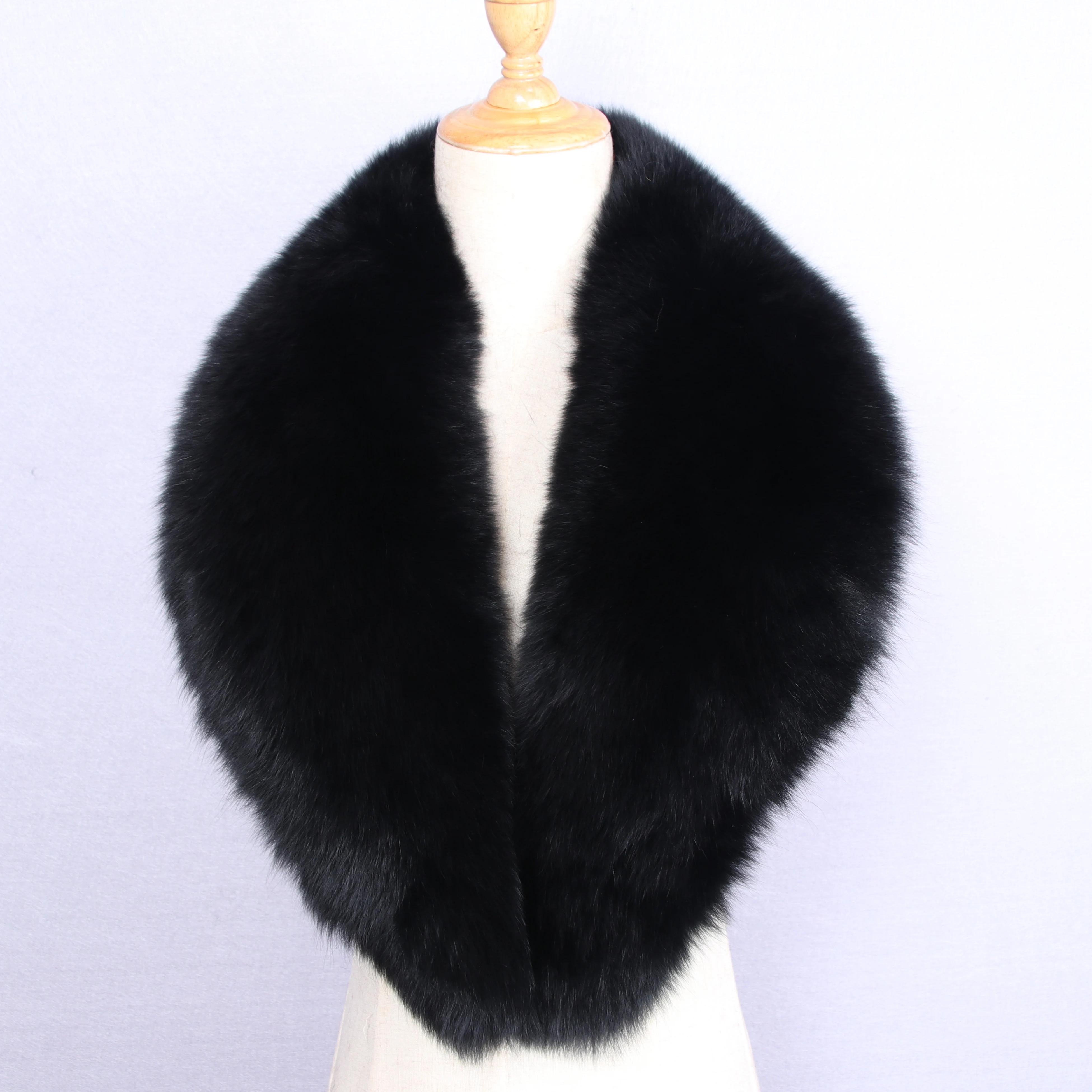 ZDFURS * Горячая Распродажа супер большой черный меха лисы воротник для шерстяная