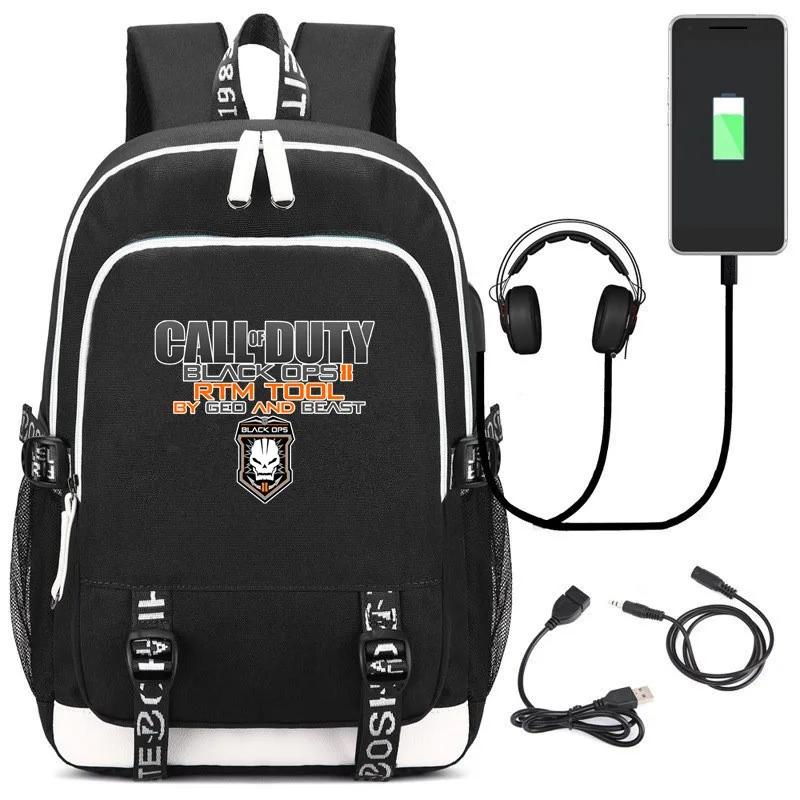 08 Горячая игра CallofDuty USB рюкзак путешествия ноутбук сумки на плечо Студенческая школьная сумка Bookbags - Цвет: 08