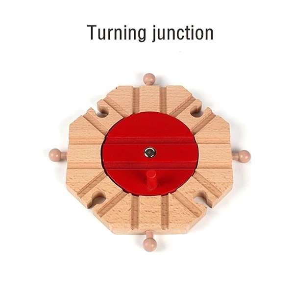 Turning junction Деревянная железная дорога аксессуары поезд трек набор игрушек деревянная дорожка работа с деревянными железнодорожными дорожками все основные бренды поездов детский подарок - Цвет: Turning junction